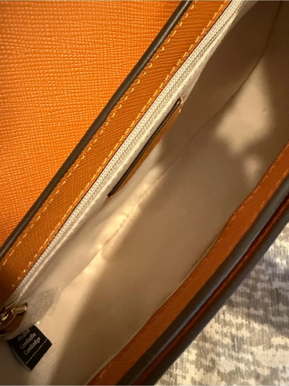 kate spade Orange Saffiano Crossbody with Gold Logo